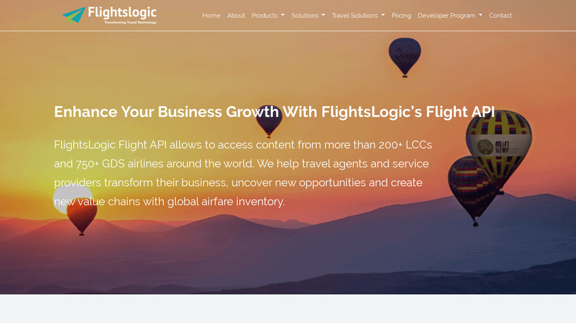 FlightsLogic FareAPI Landing Page