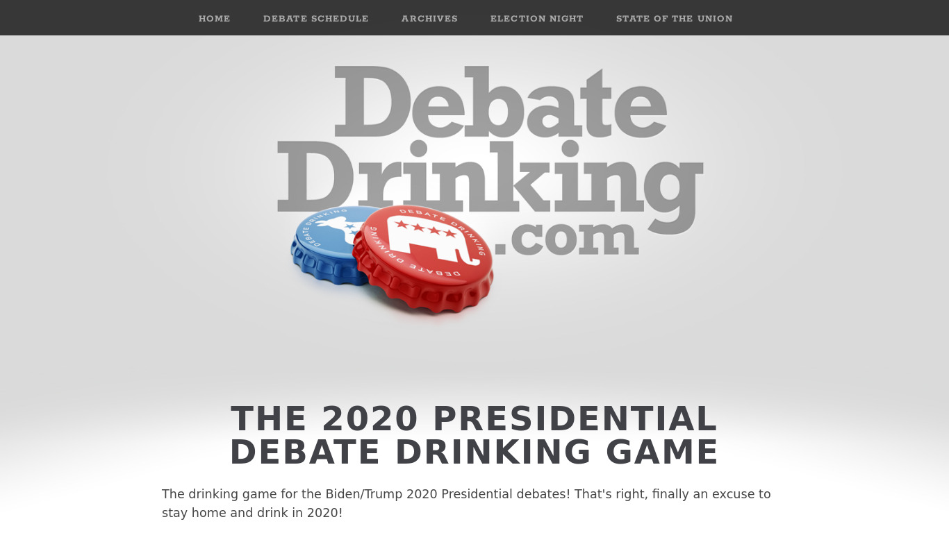 Debate Drinking Landing page