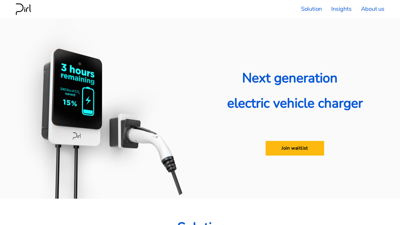Pirl Charger Landing page