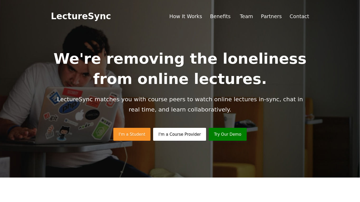 LectureSync Landing page