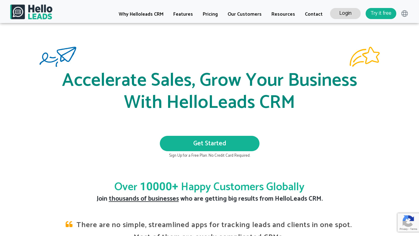 HelloLeads Landing page