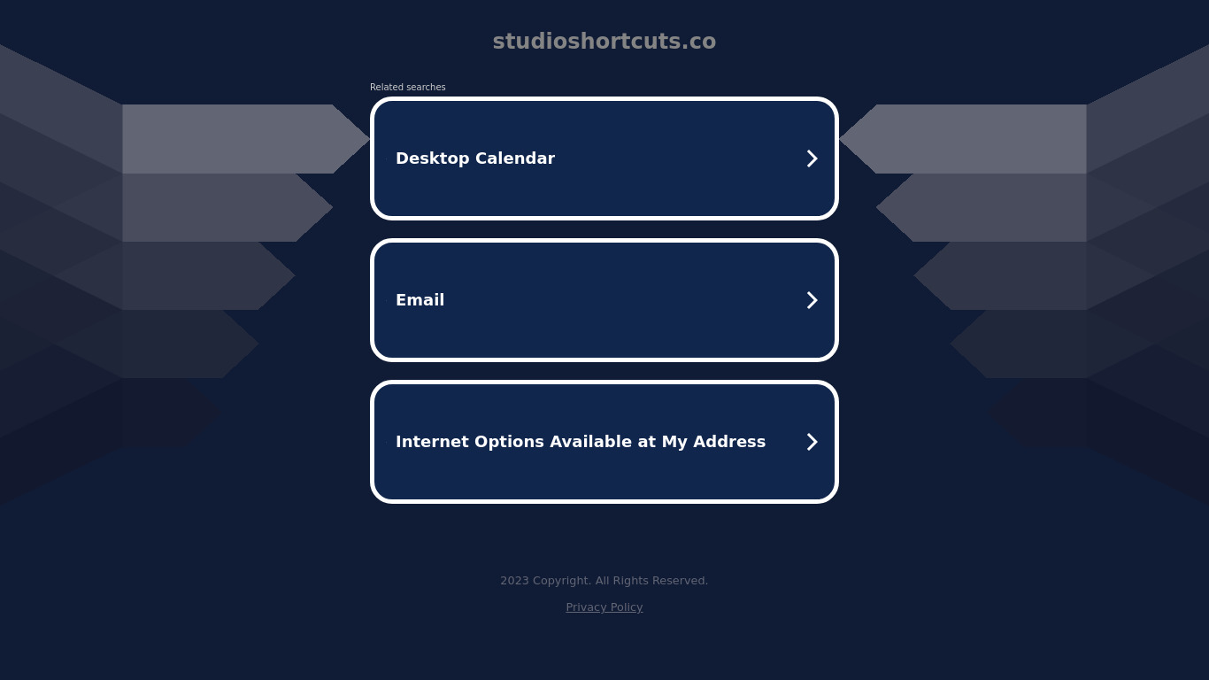 Studio Shortcuts Landing page