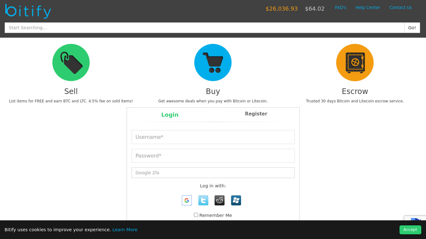 bitify Landing page