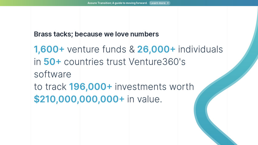 Venture360's Startup Fundraising Tool Landing Page