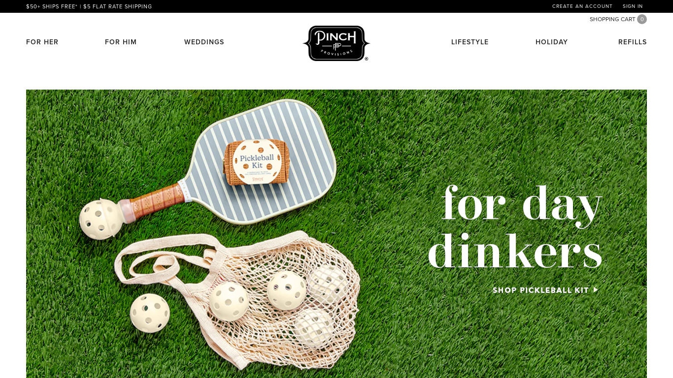 Pinch Provisions Landing page