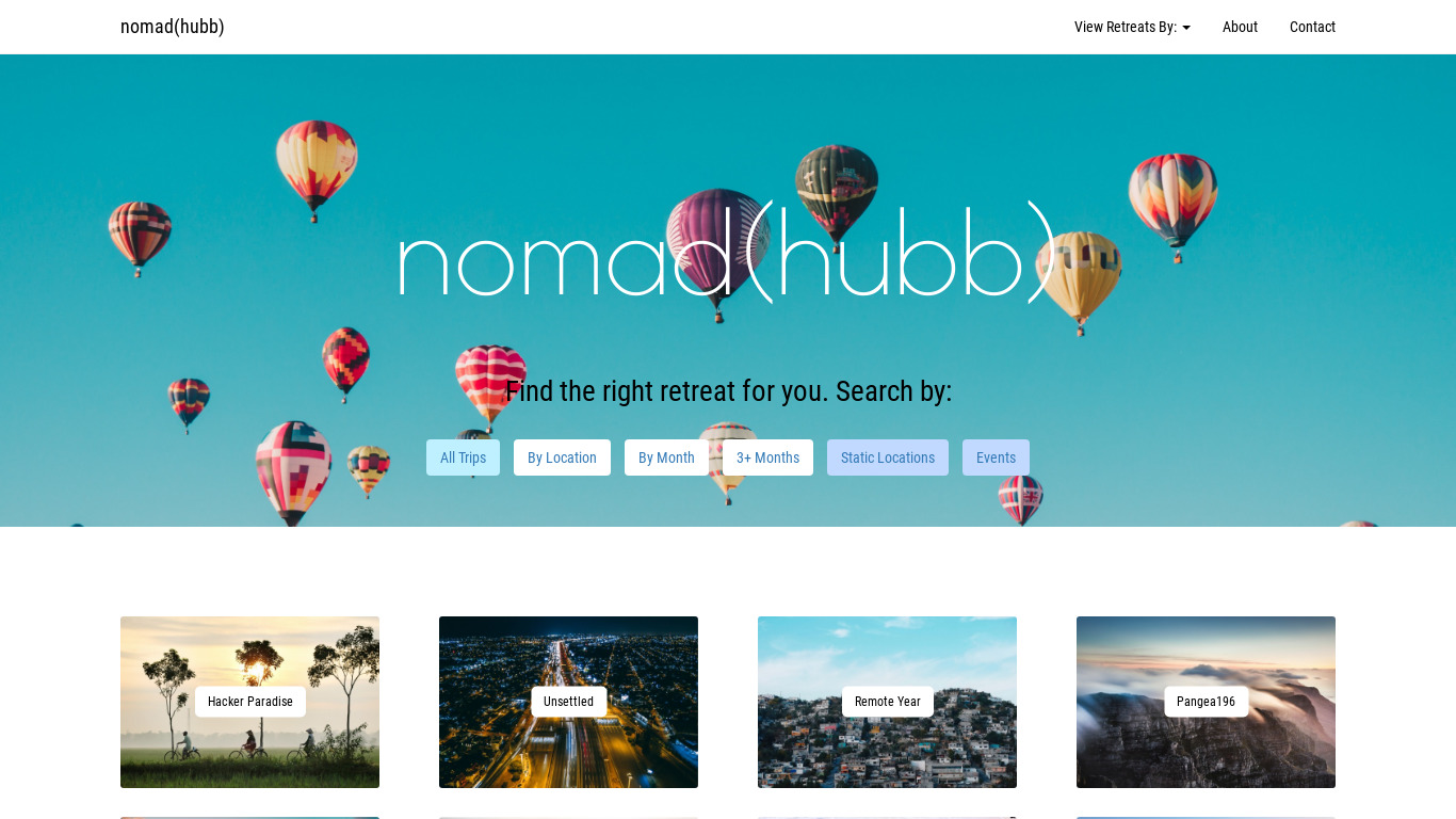 nomadhubb.com nomad(hubb) Landing page