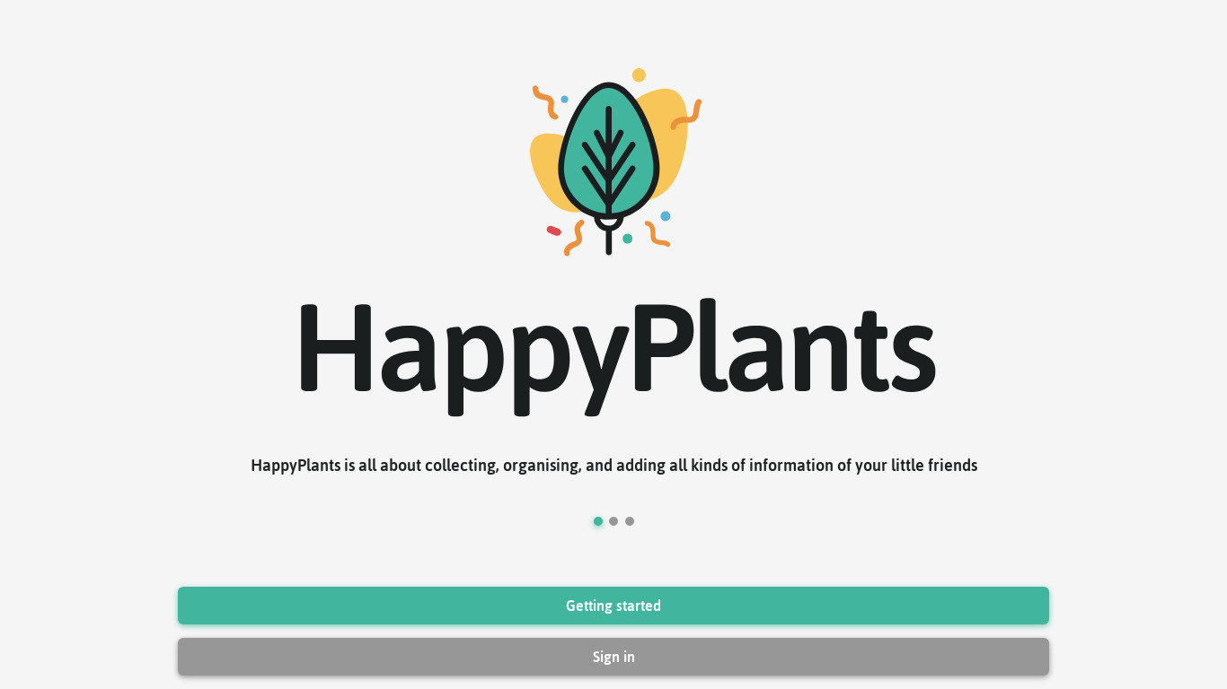 HappyPlants Landing page