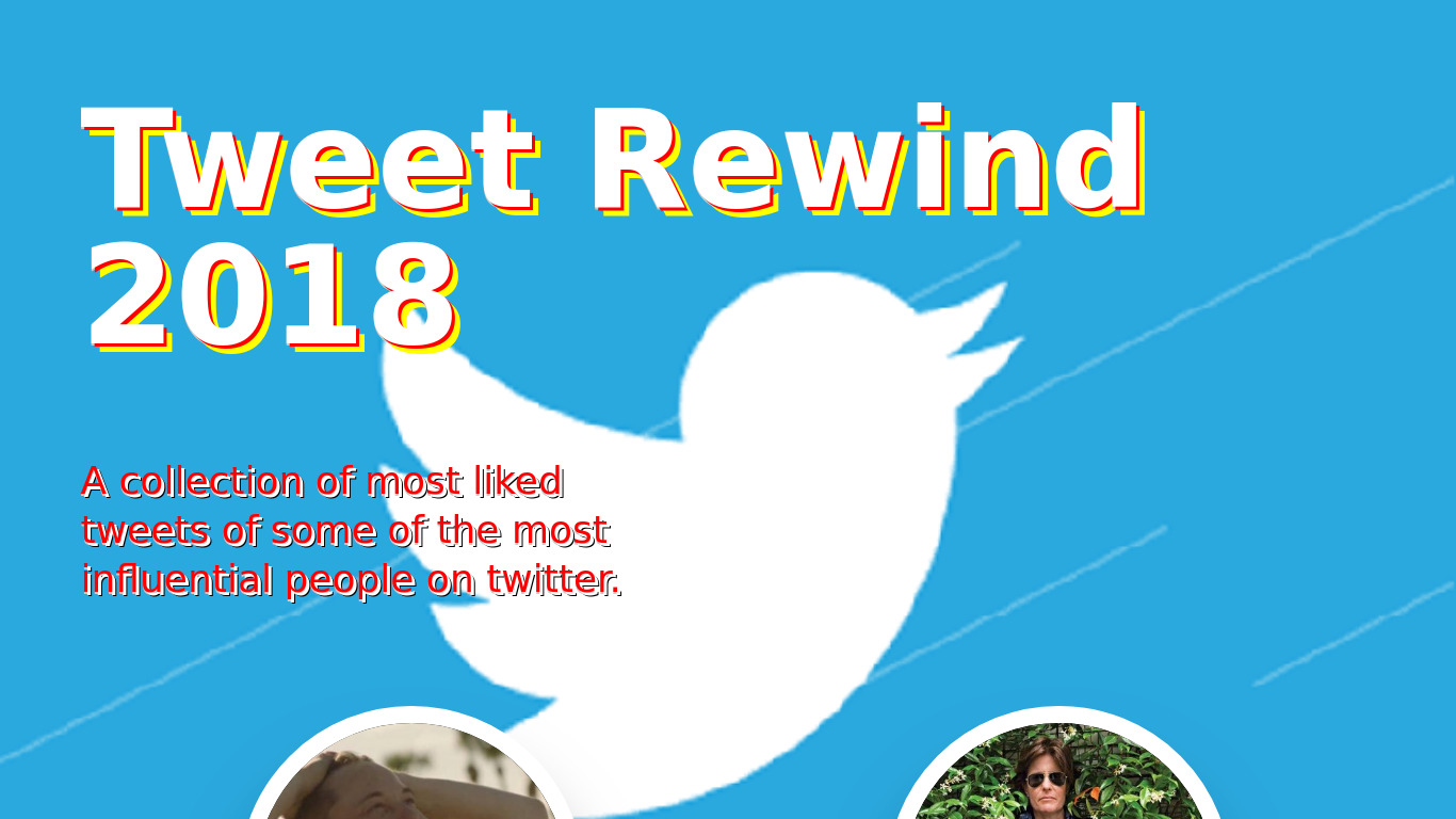 Tweet Rewind 2018 Landing page