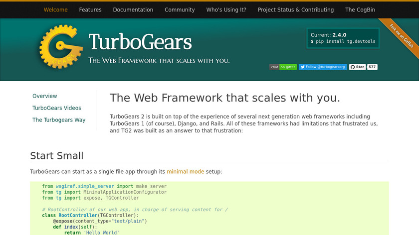 TurboGears Landing Page