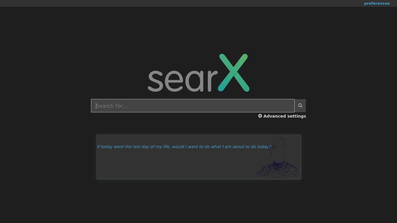 Searx.World Landing page