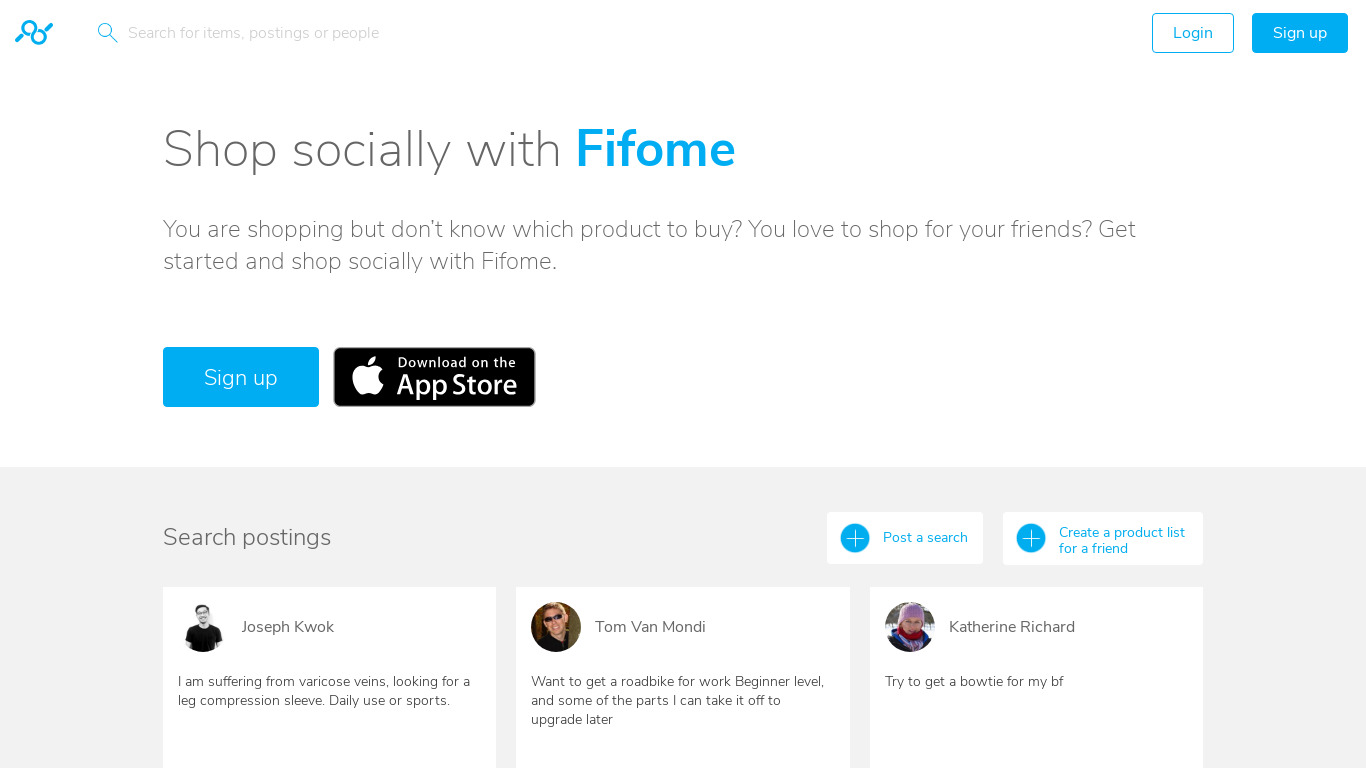 Fifome Landing page