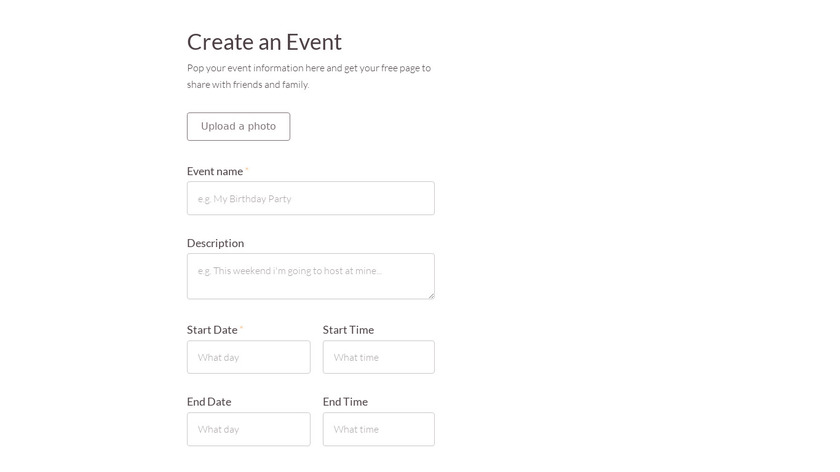 EventsApp Landing Page