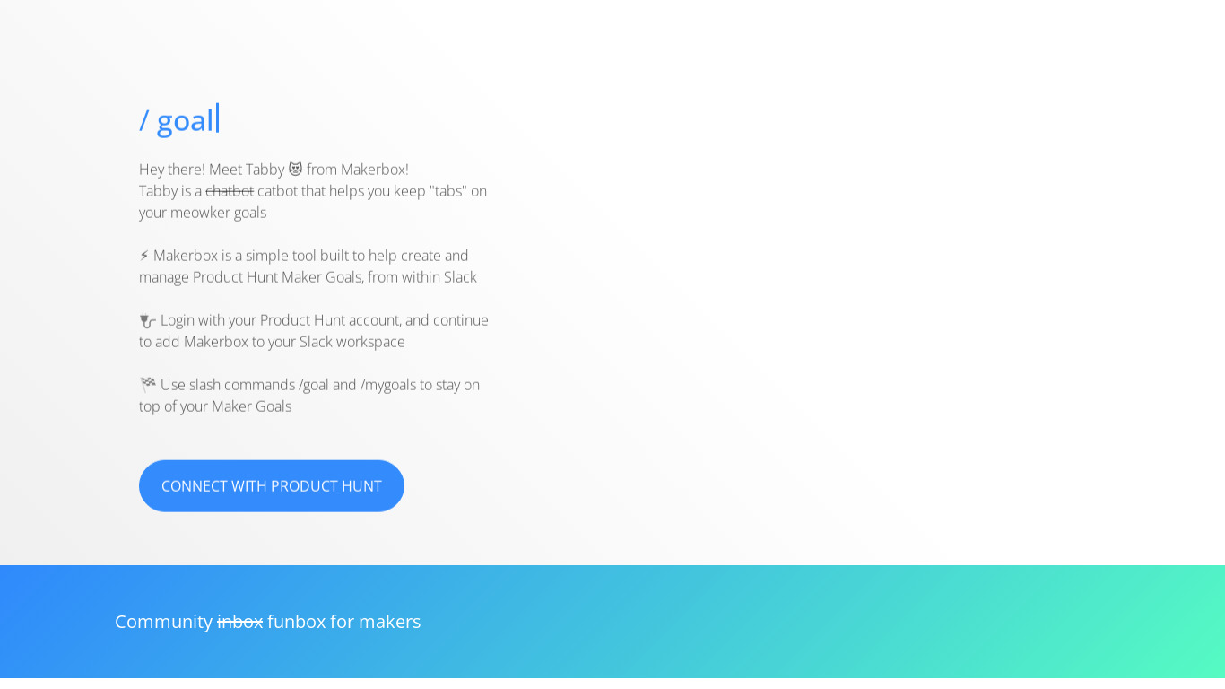 Makerbox for Product Hunt Landing page