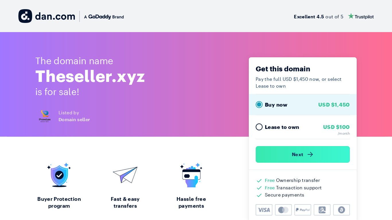 The Seller Landing page