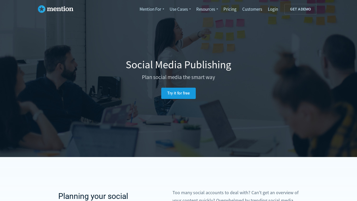 Publish by Mention Landing page
