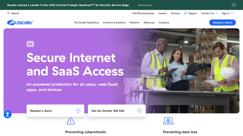 Zscaler Internet Access Landing Page