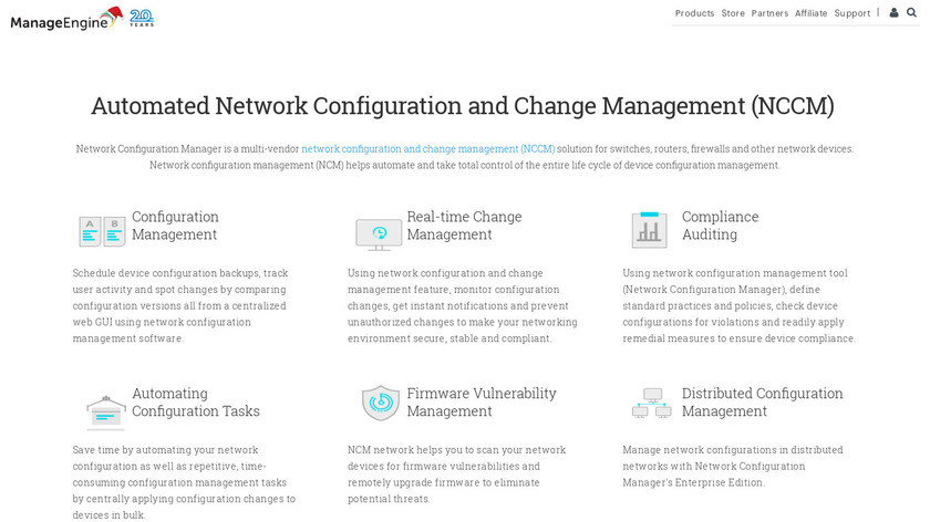 ManageEngine Network Configuration Manager Landing Page