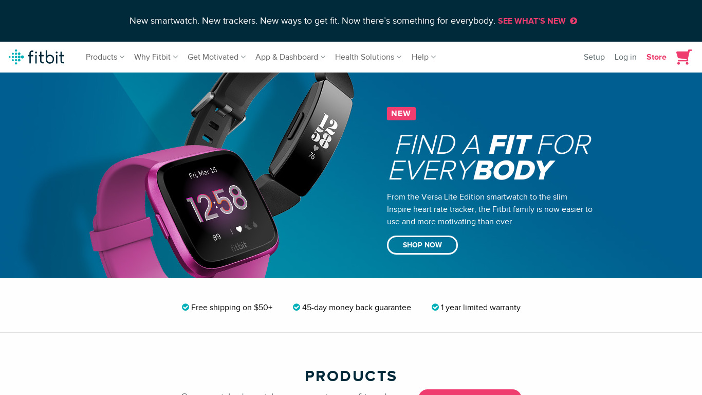 Fitbit Charge Landing page