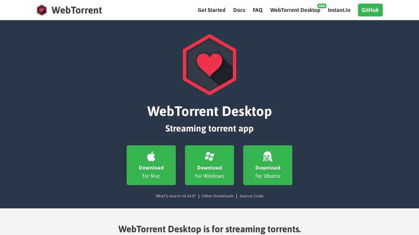 WebTorrent Desktop Landing Page
