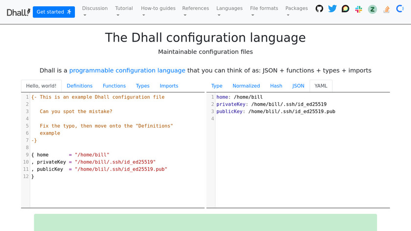 Dhall Configuration Language Landing Page