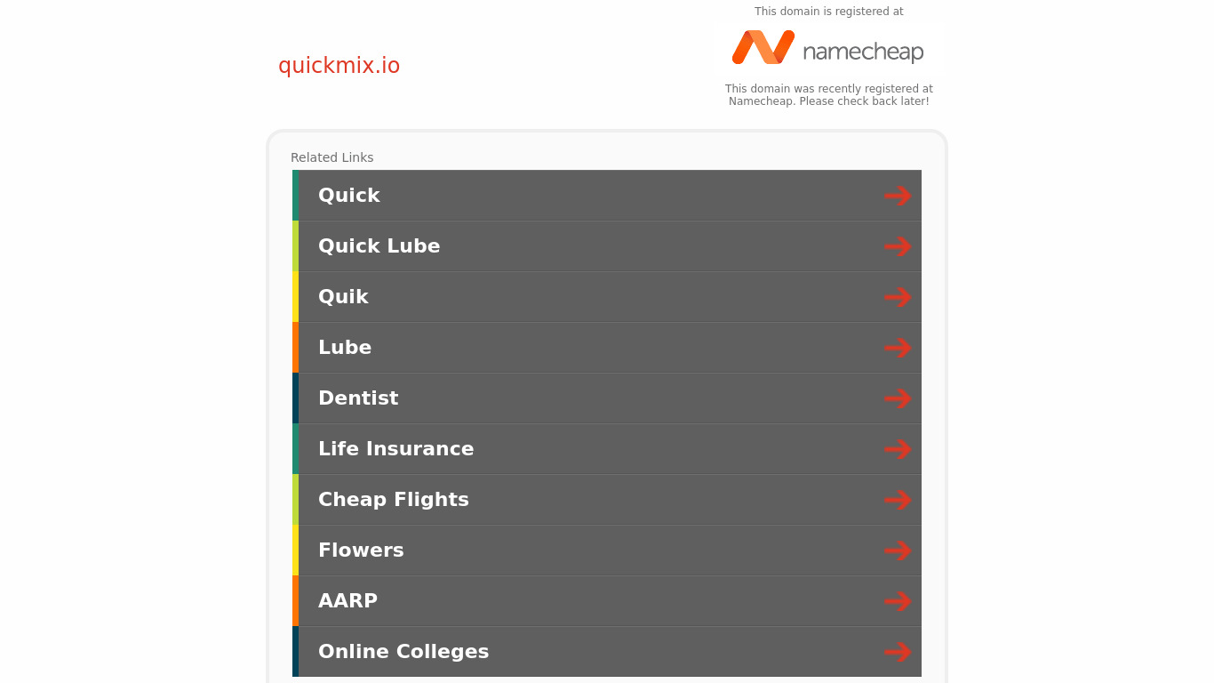 Quickmix Landing page