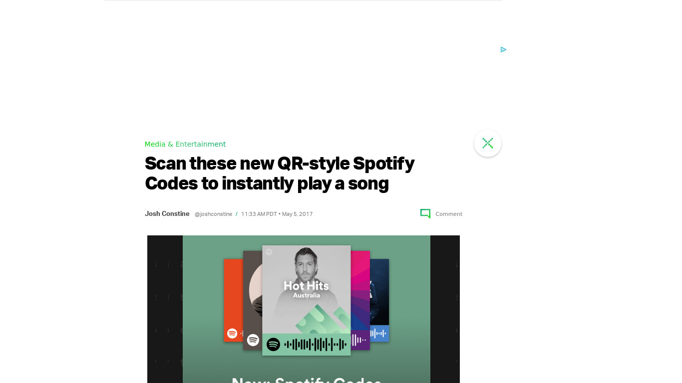 Spotify Codes Landing page