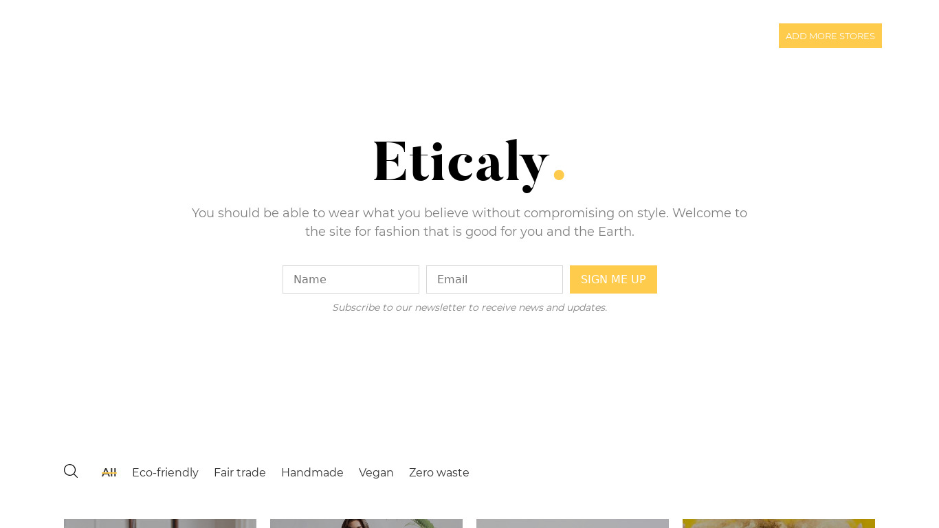 Eticaly Landing page