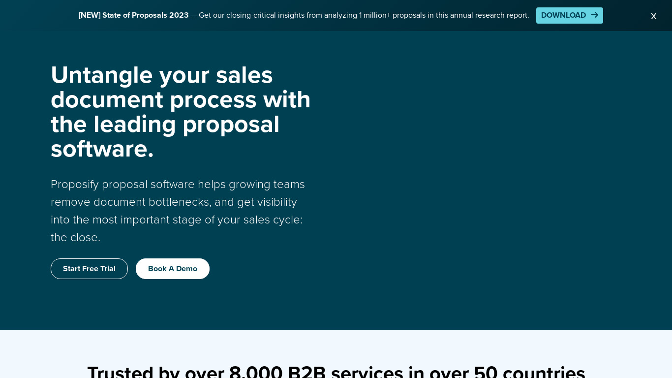 Proposify Landing page