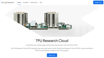 Tensorflow Research Cloud screenshot