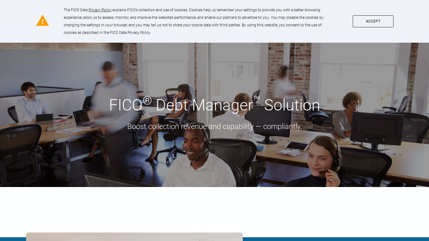 FICO Debt Manager Landing page
