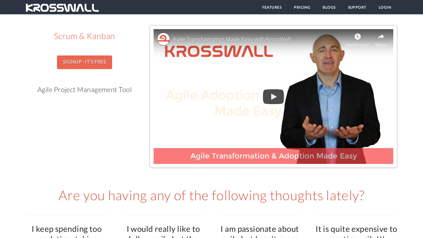 Krosswall Landing page