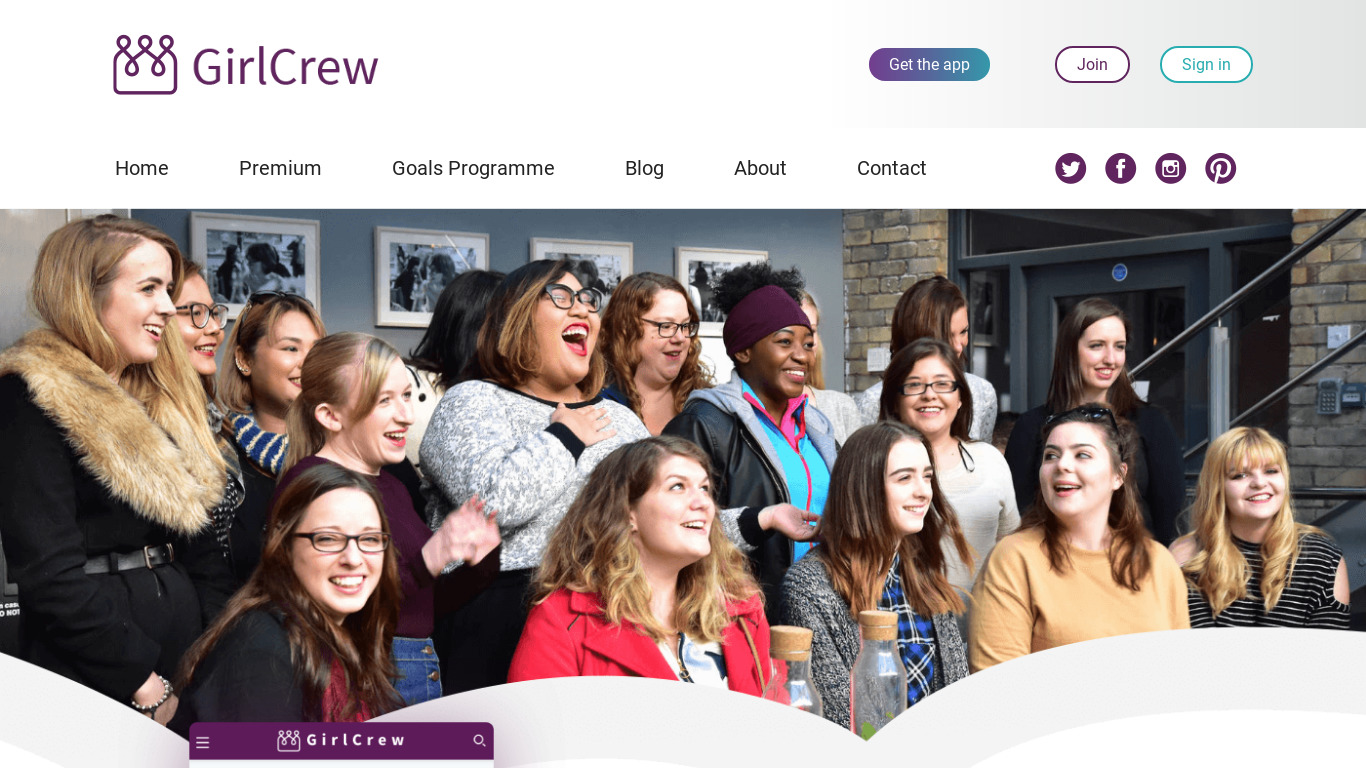 GirlCrew Landing page