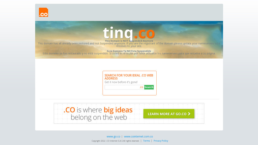 TINQ Landing Page