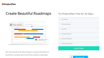 ProductPlan Roadmap Software image