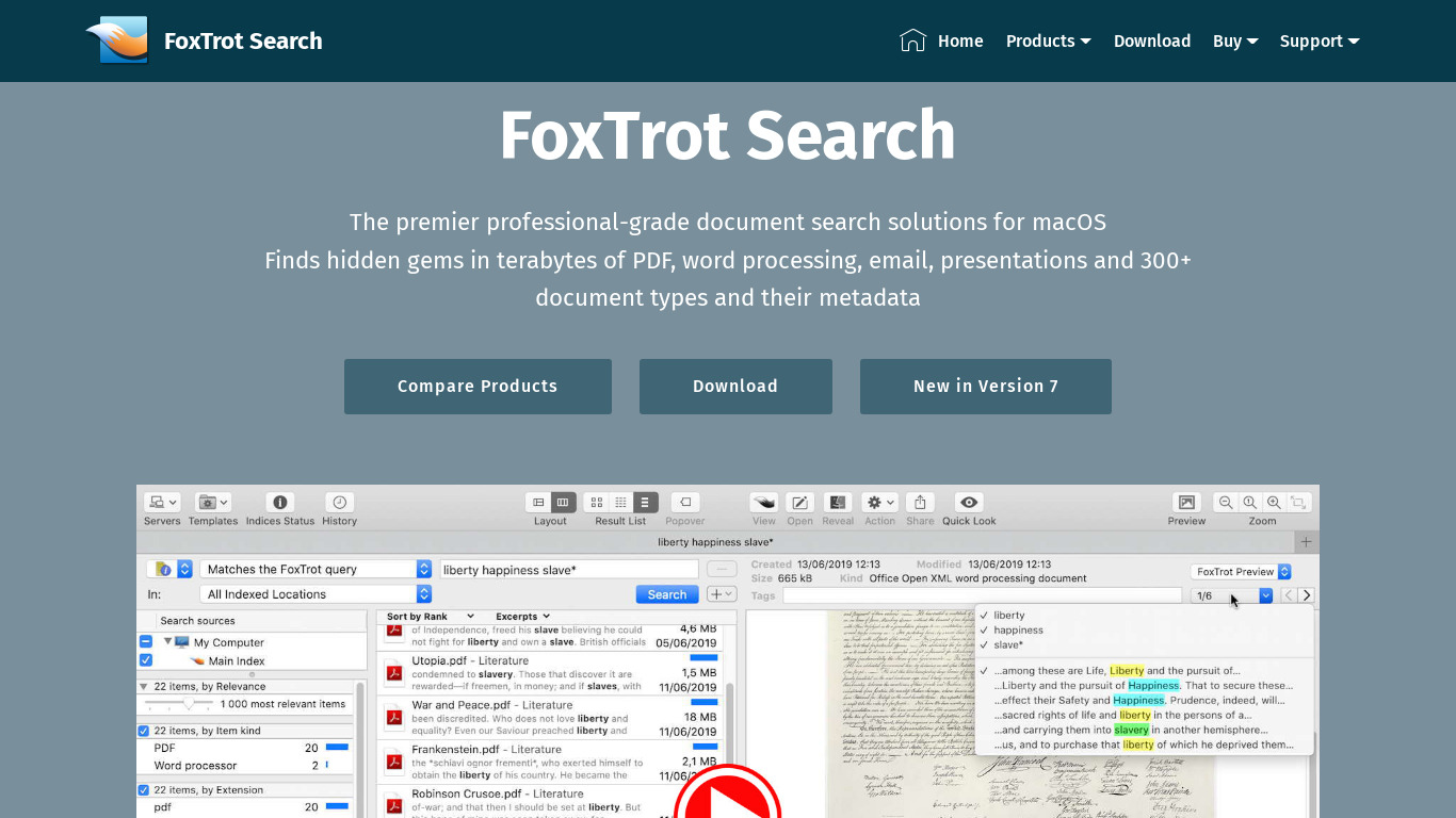 FoxTrot Professional Search Landing page