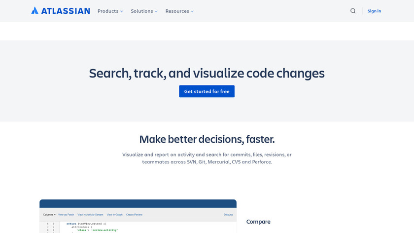 Atlassian Fisheye Landing Page