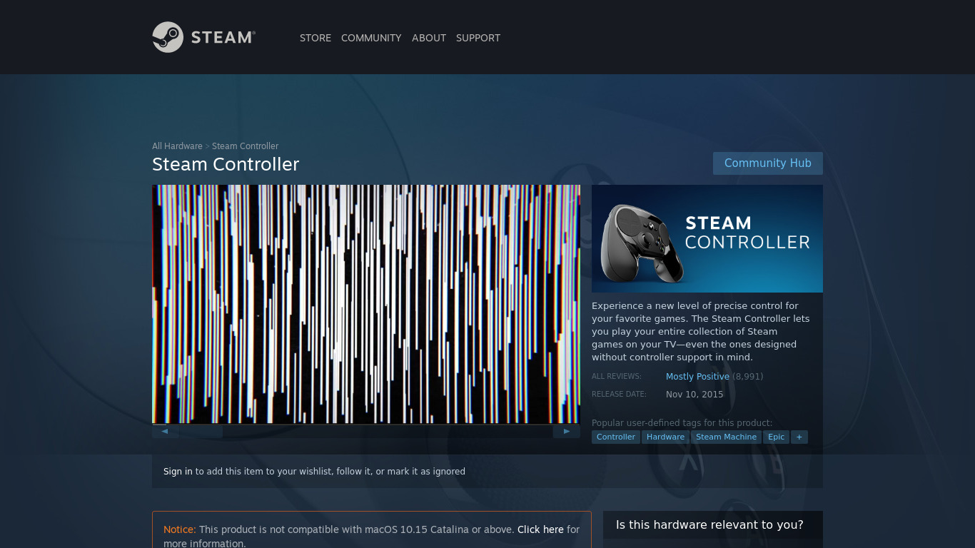 Steam Controller Landing page