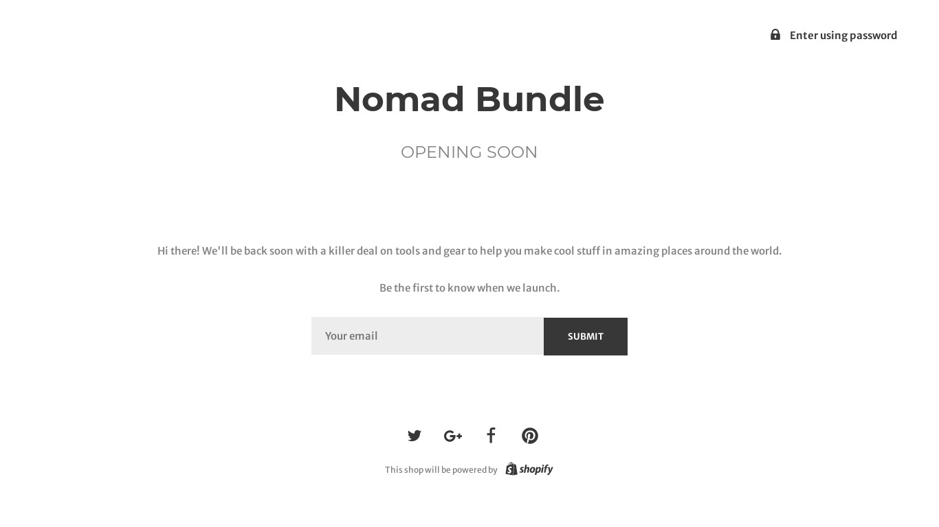 Nomad Bundle Landing page