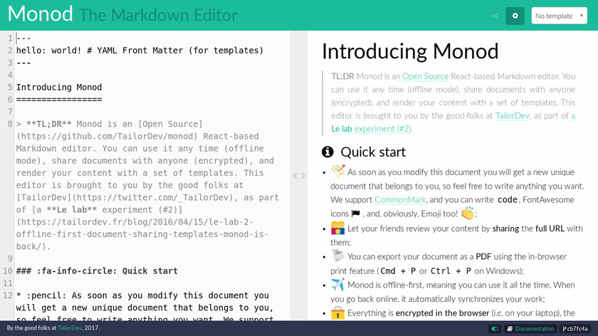 Monod Landing Page