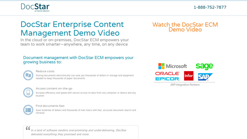DocStar ECM Landing Page