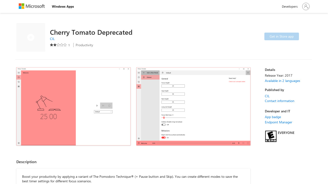 Cherry Tomato UWP Landing page