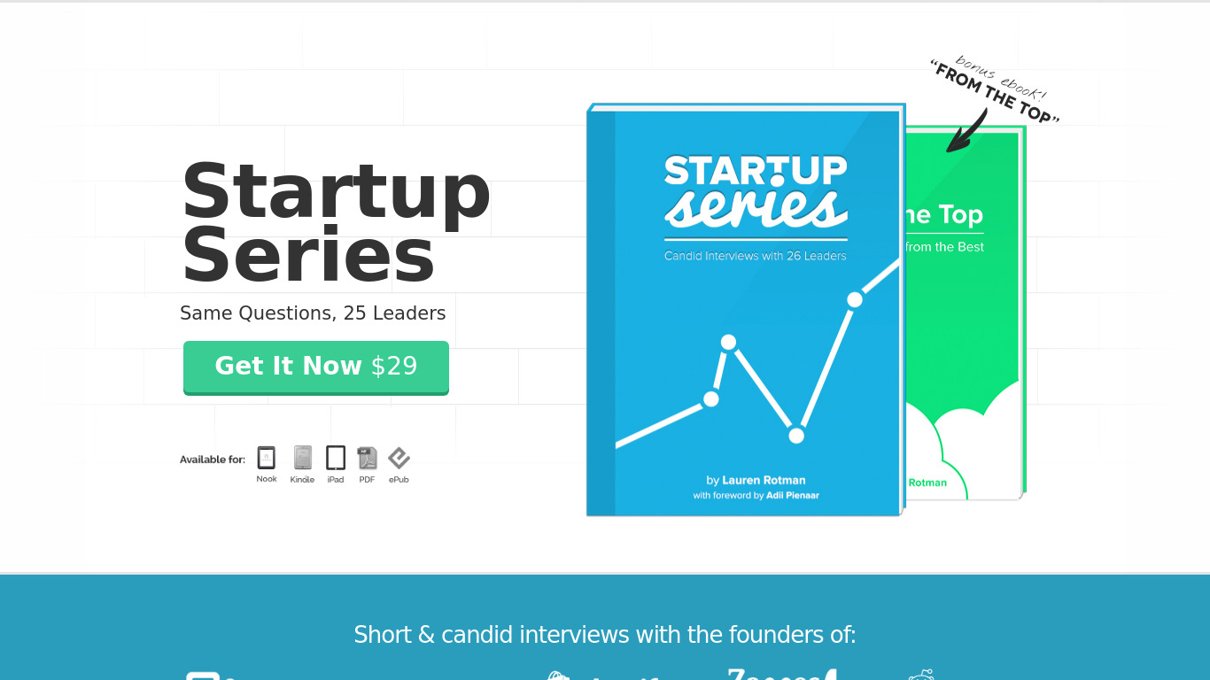 Startup Series eBook Landing page
