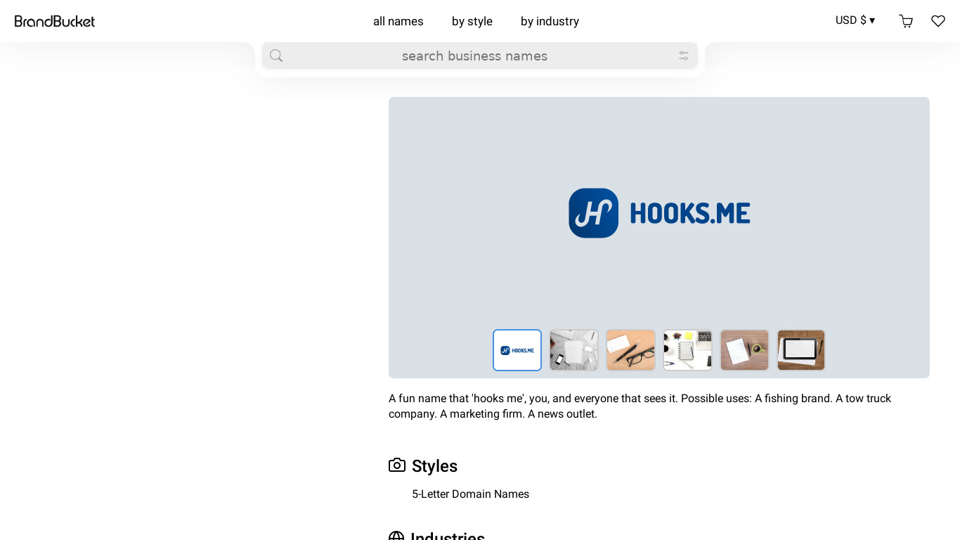 Hooks.me Landing page