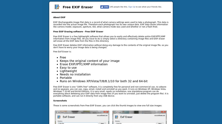 Free EXIF Eraser Landing Page