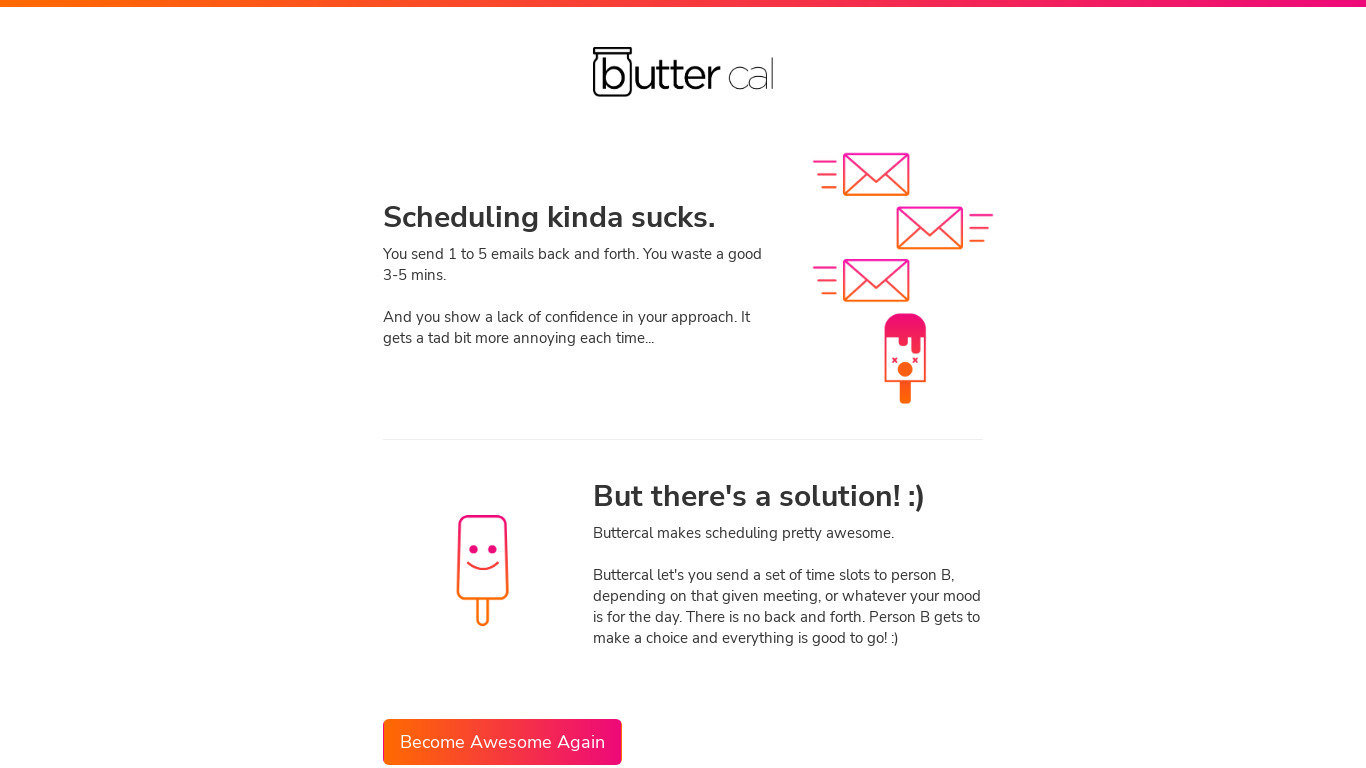 Buttercal Landing page
