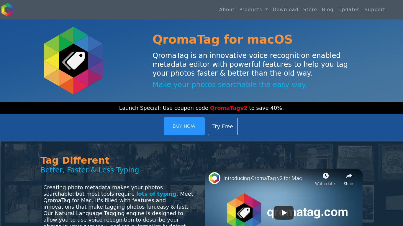 QromaTag for macOS Landing page