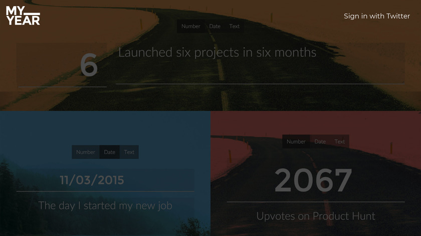 My Year Landing Page