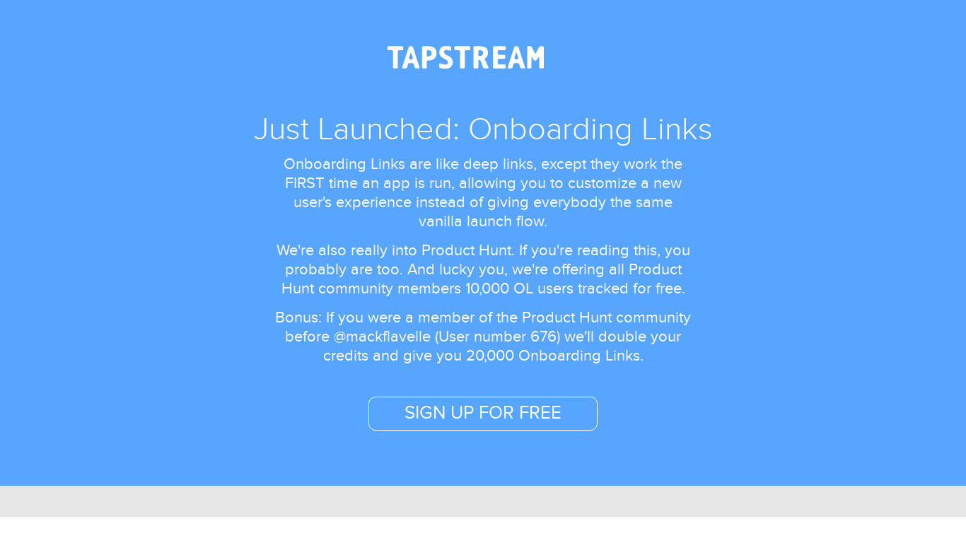 Onboarding Links Landing page