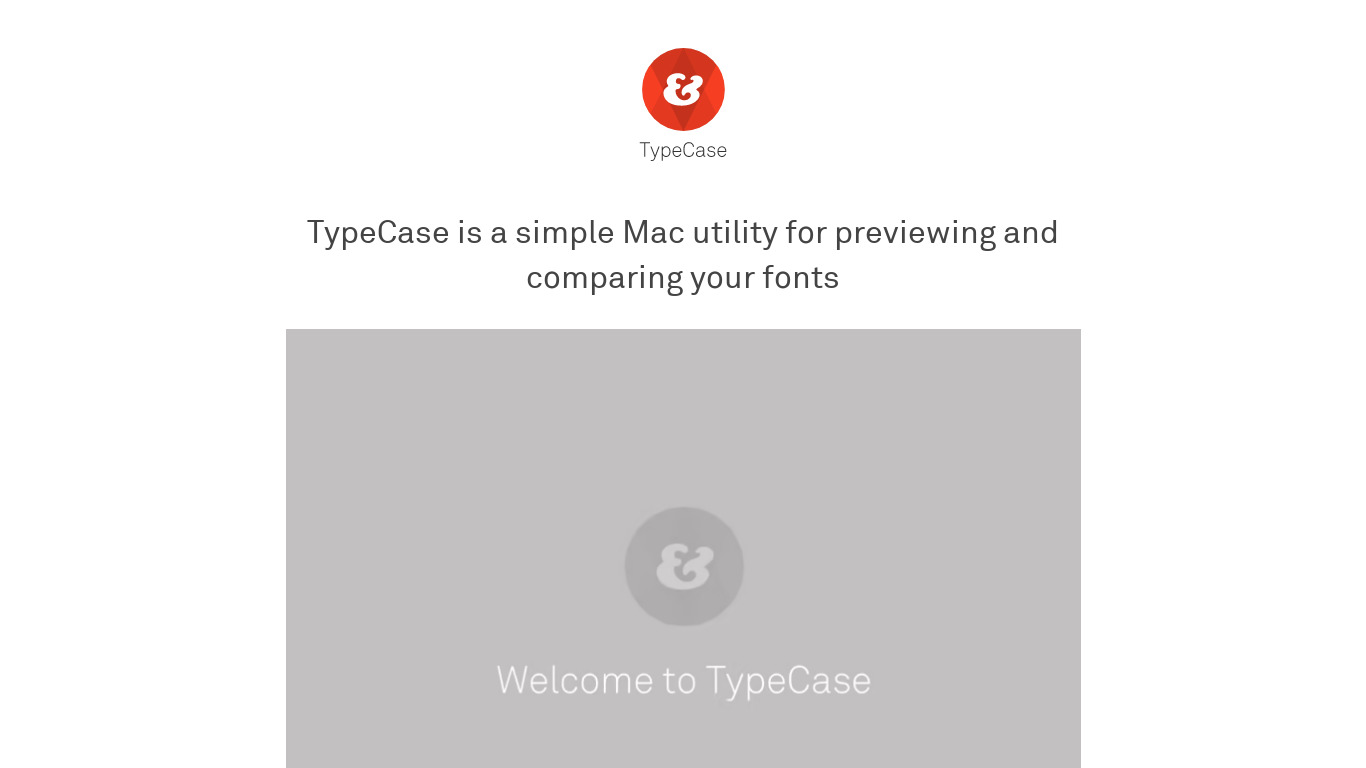 TypeCase Landing page