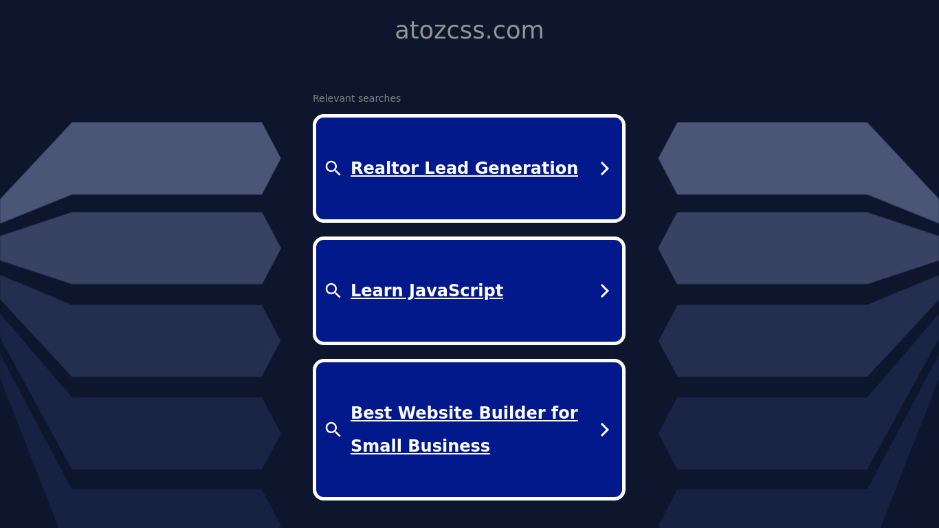 A to Z CSS Landing page